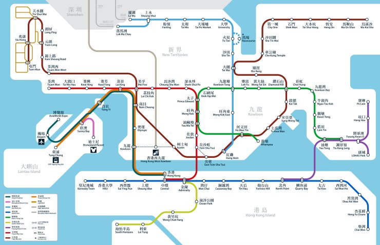 香港 地下鉄路線図